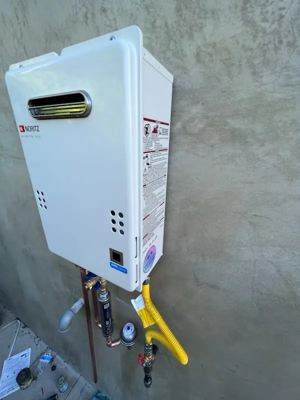 Tankless water heater installation for Kinfield Village homes
